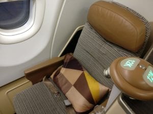 Etihad Airways Business Class Airbus A340-600 Sitz