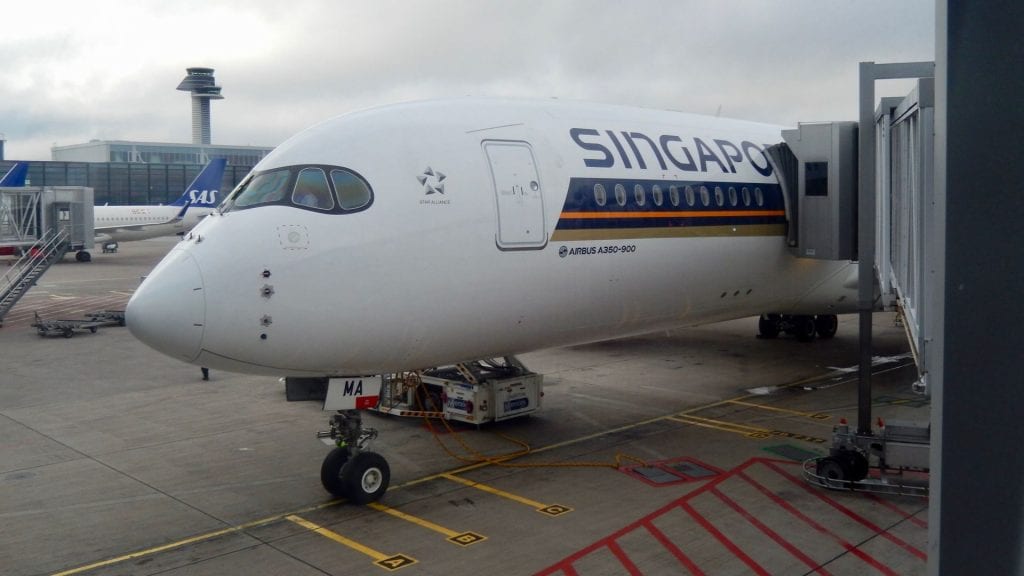 Singapore Airlines Business Class Airbus A350 Flugzeug