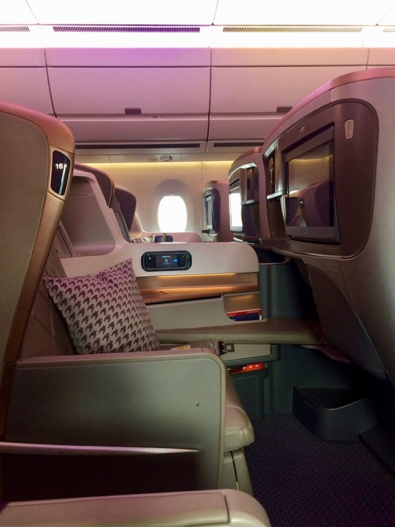 Singapore Airlines Business Class Airbus A350 Sitze Gang