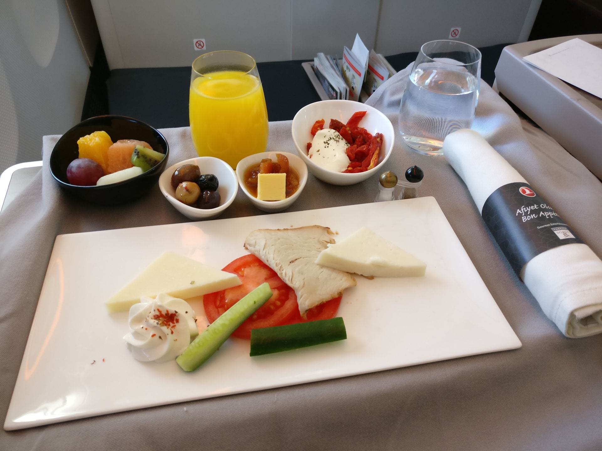 Turkish Airlines Business Class Breakfast