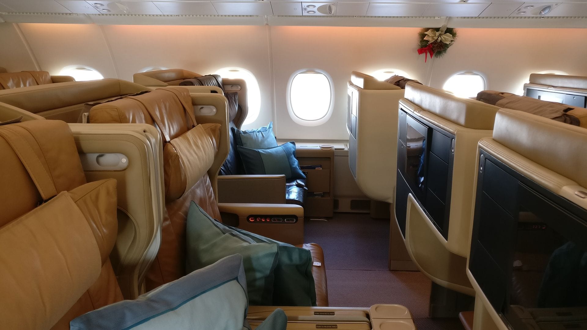 Singapore Airlines Business Class Airbus A380 Kabine