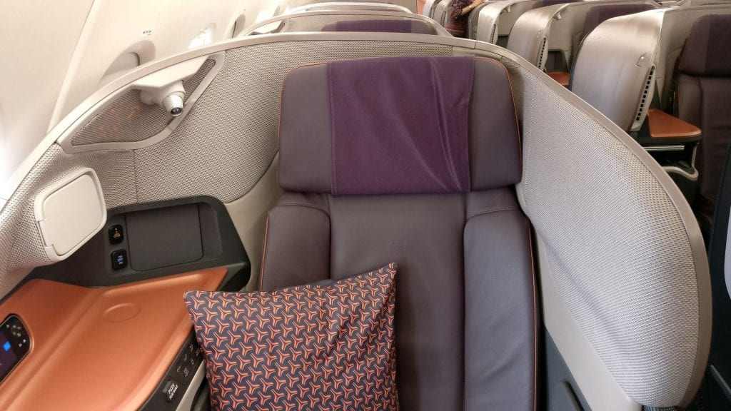 Singapore Airlines Business Class Airbus A380 Sitz 13