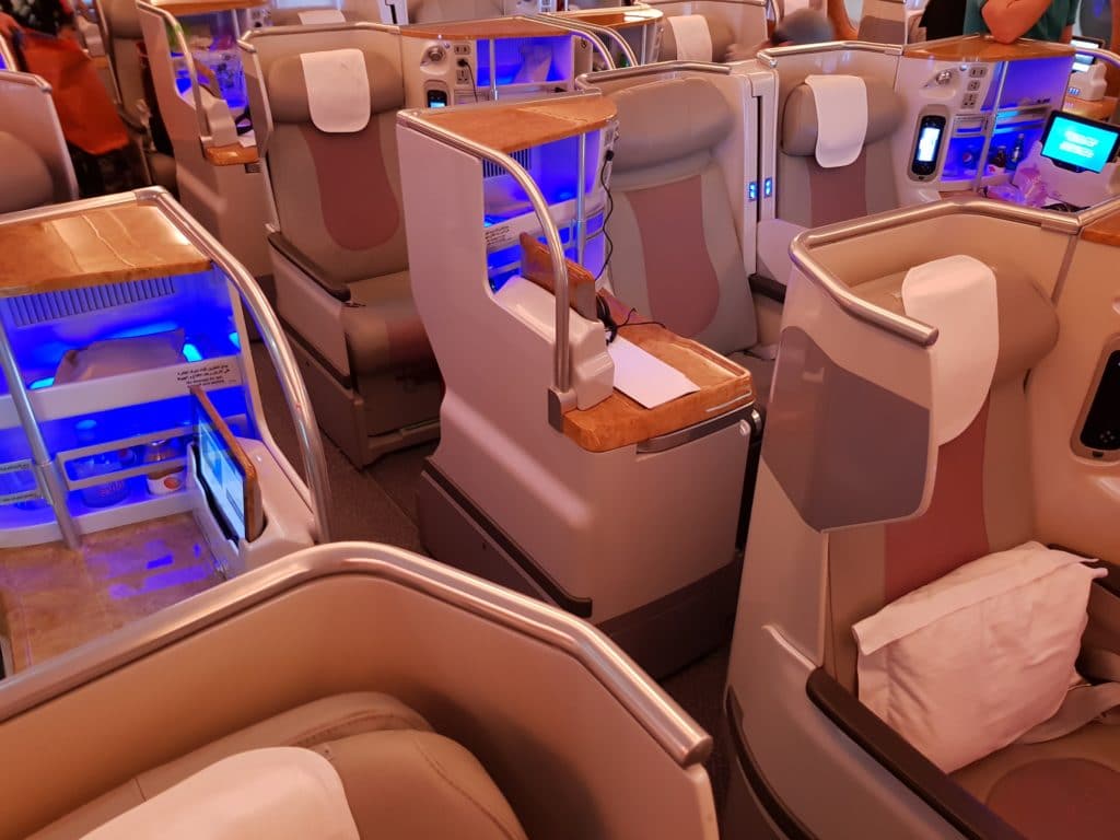 Emirates Business Class Airbus A380 Sitze
