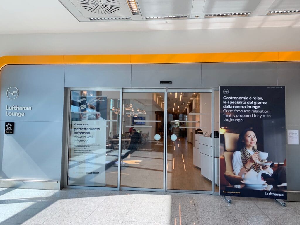 Neue Lufthansa Business Lounge Mailand Malpensa Eingang
