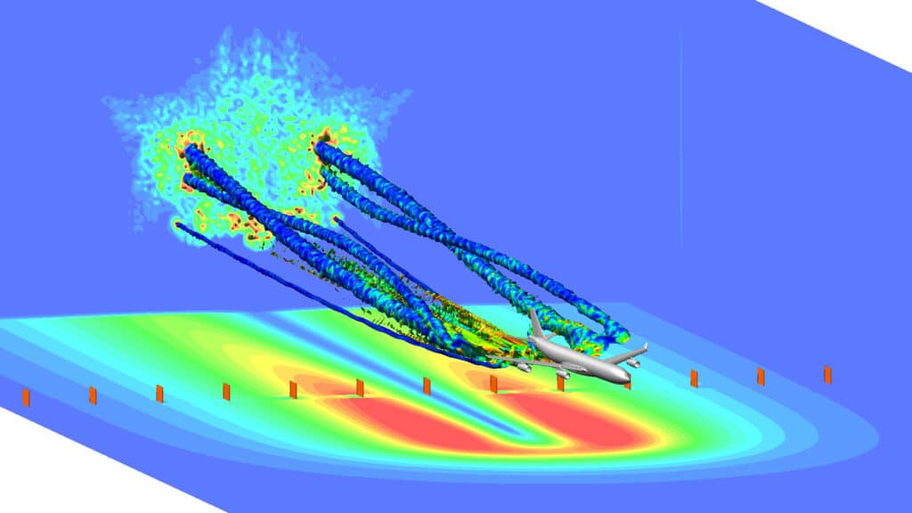 DLR Bodenplatten Plate Line Wirbelschleppe Simulation Anflug Quelle DLR