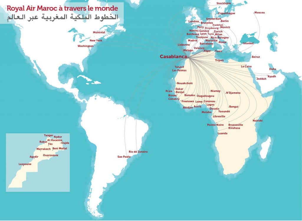 Royal Air Maroc Streckennetz
