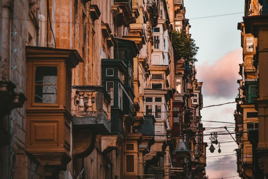 Malta Stadt Häuser Nahaufnaheme