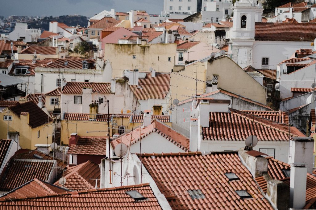 Portugal Hausdächer Ausblick