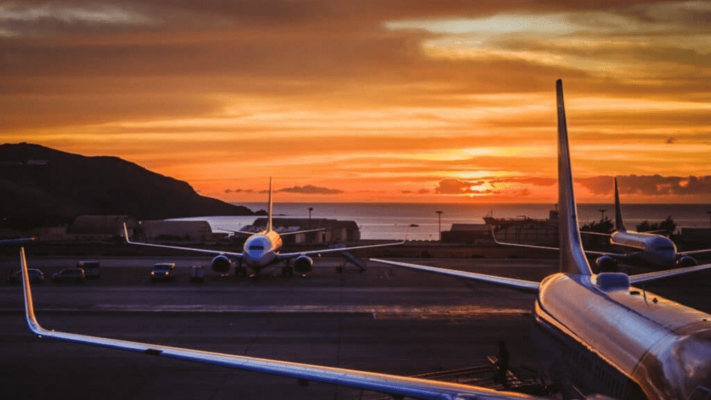 Airport Sonnenuntergang