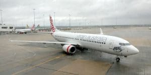 Virgin Australia Lounge Melbourne Ausblick Boeing 737-800