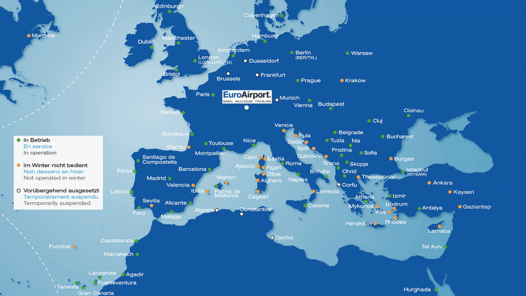 Flugplan Eureoairport Basel