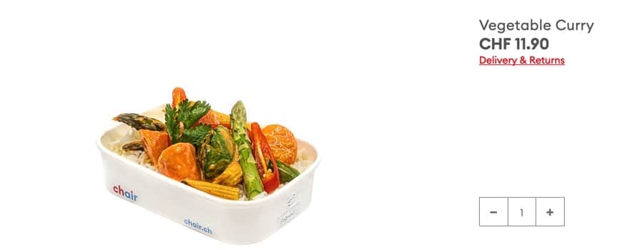Chair Airlines Vegetable Curry