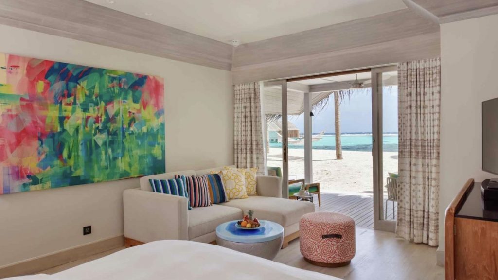 Kanuhura Villa Schlafzimmer Ausblick