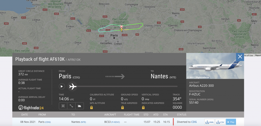 Flight Radar Air France Airbus A220