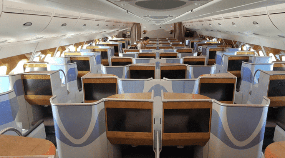 Emirates Business Class Airbus A380 Kabine E1549125306934