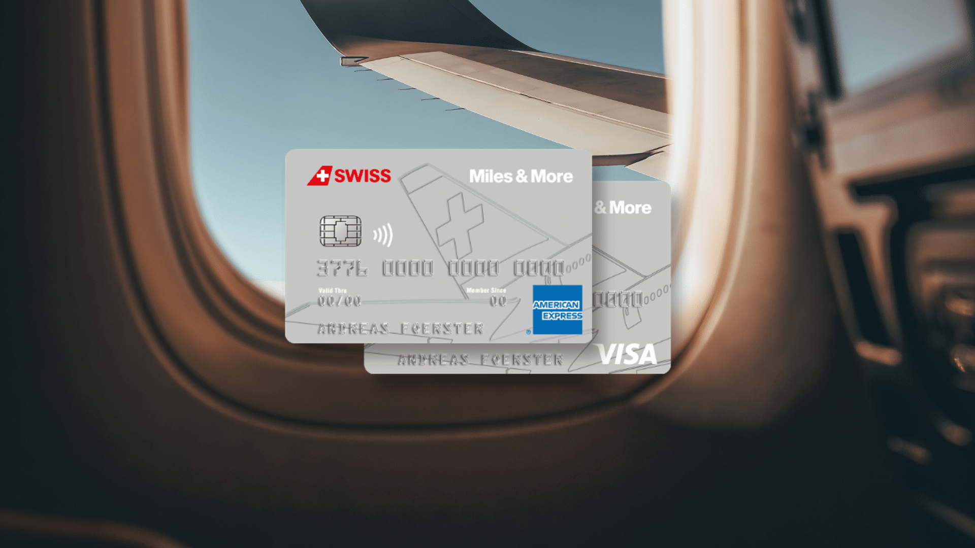 SWISS Miles And More Classic Kreditkarte Flugzeugfenster