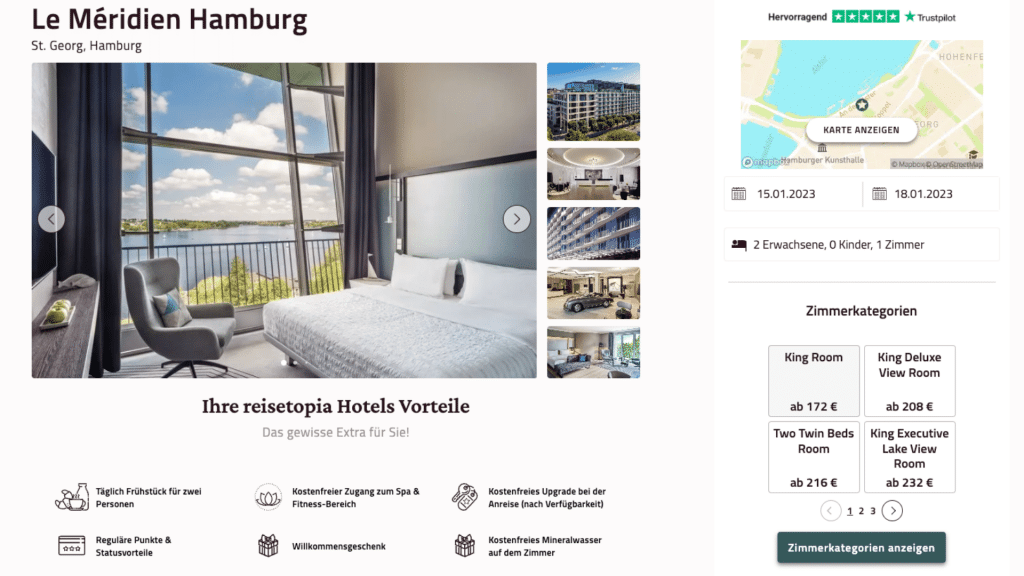 Interaktive Karte Reisetopia Hotels Detailseite Le Meridien Hamburg