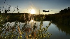 Flughafen Zuerich Herbst Anflug