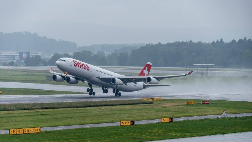 Swiss Flugzeug Abflug