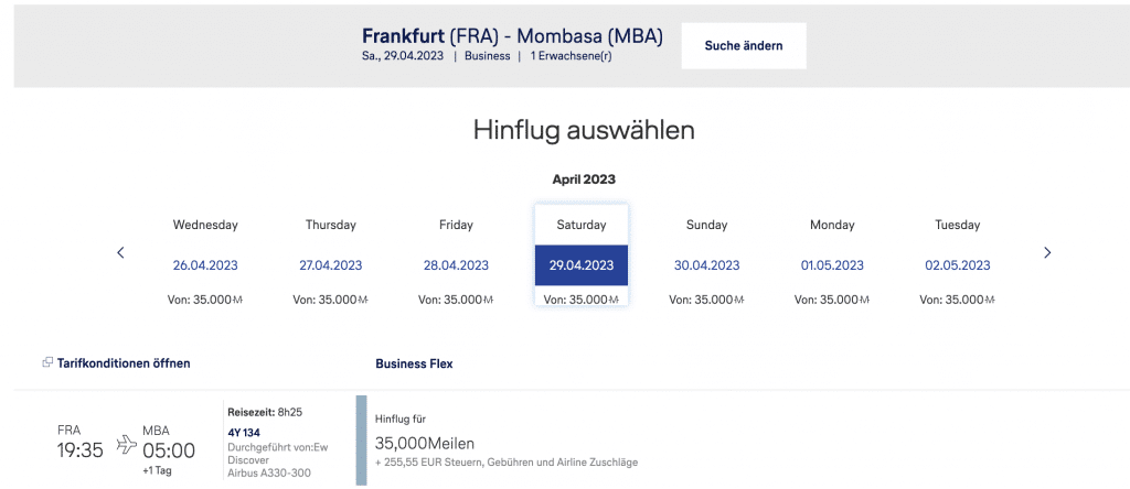 Meilen Buchung Mombasa Frankfurt Eurowings Discover 1024x444