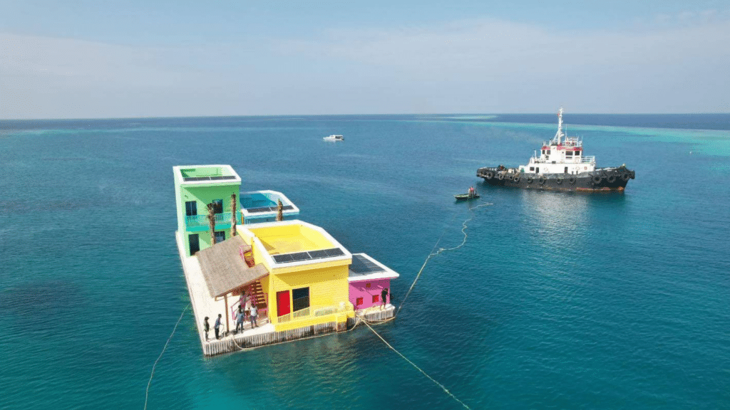 Malediven Erstes Teilstück Schwimmende Stadt