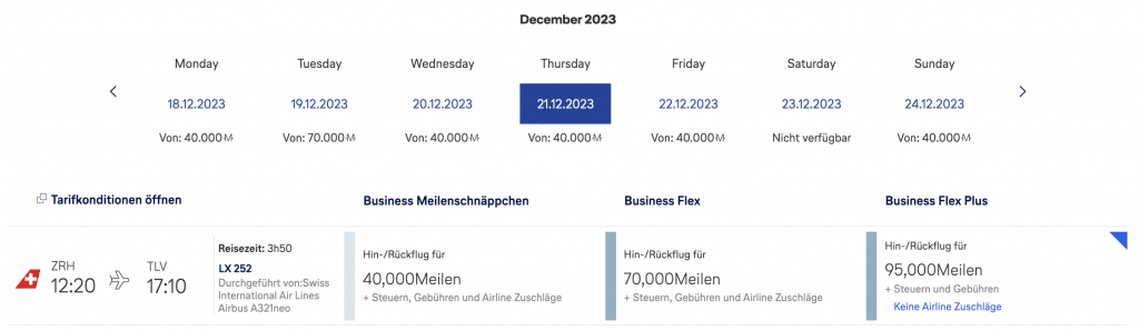 Meilenschnaeppchen September 2023 Swiss