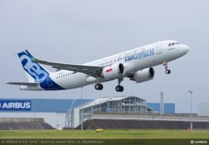 A320neo Airbus Taking Off