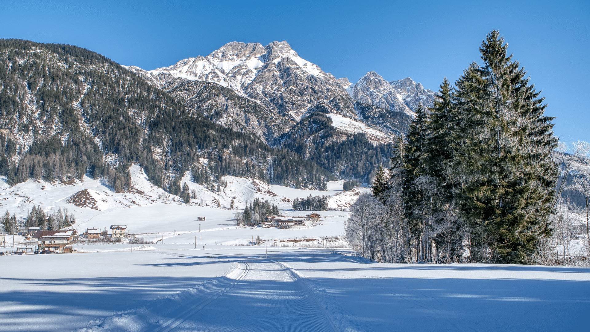 Oesterreich Winter Leogang Alpen
