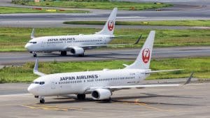 Japan Airlines JAL Boeing 737 800 Airplanes At Tokyo Haneda Airport In Japan