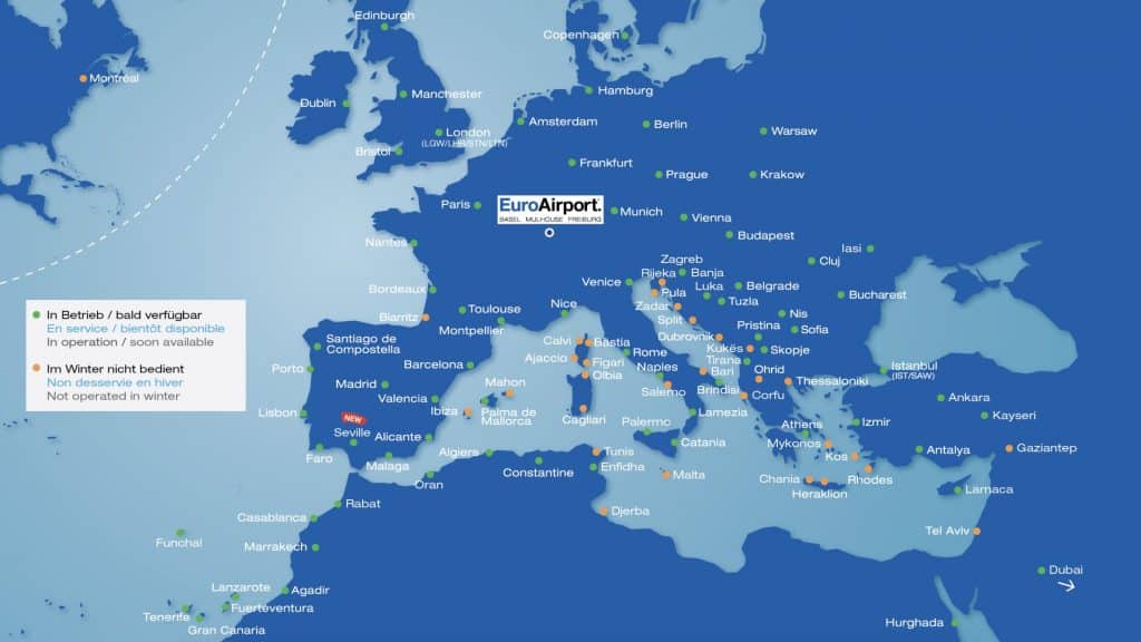 Winterflugplan Euroairport Basel 2024