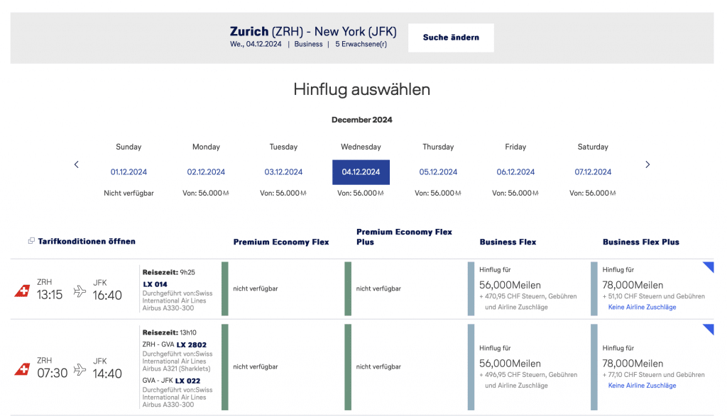 ZRH – JFK