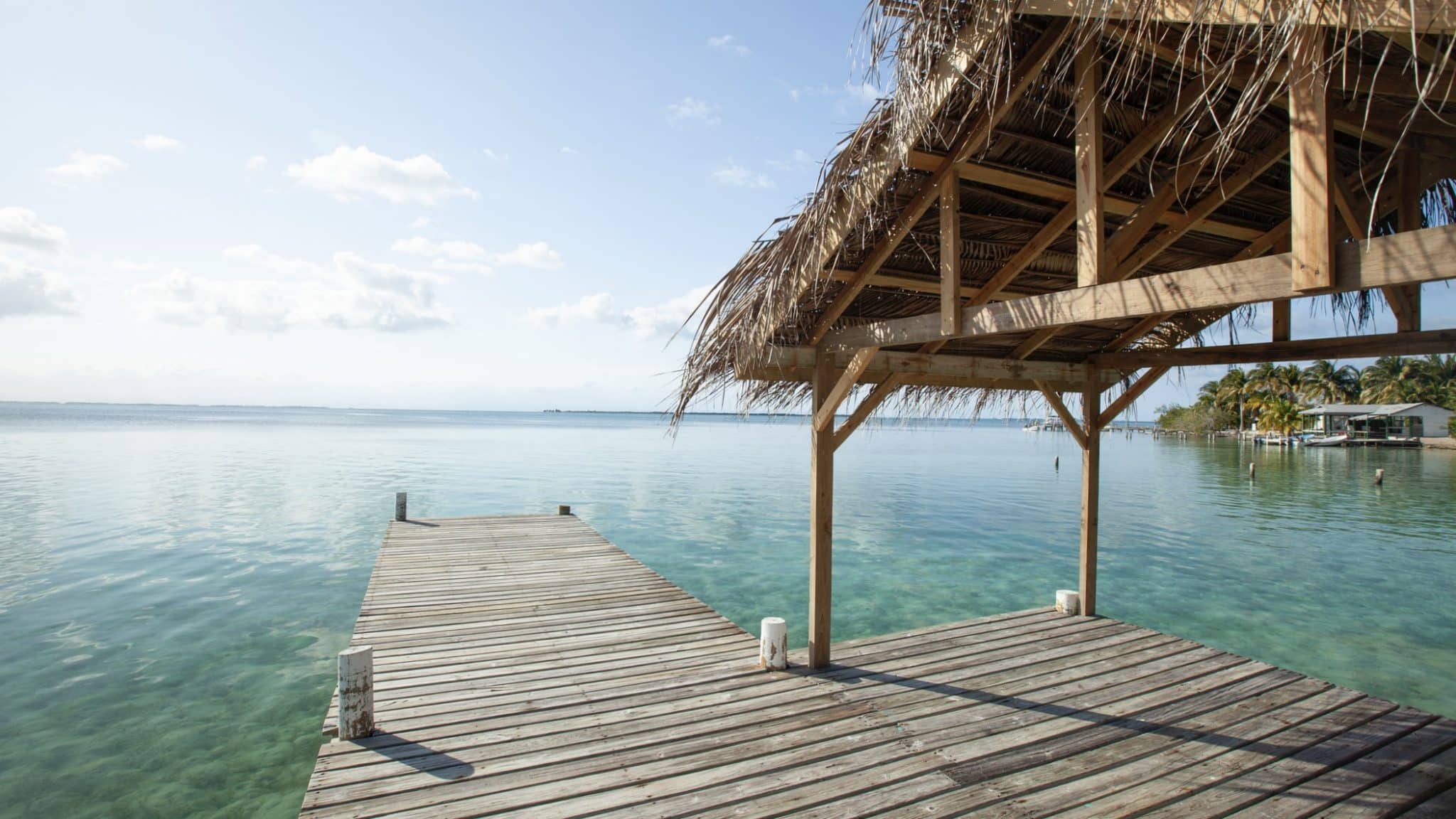 Belize Island South Water Caye. Pier