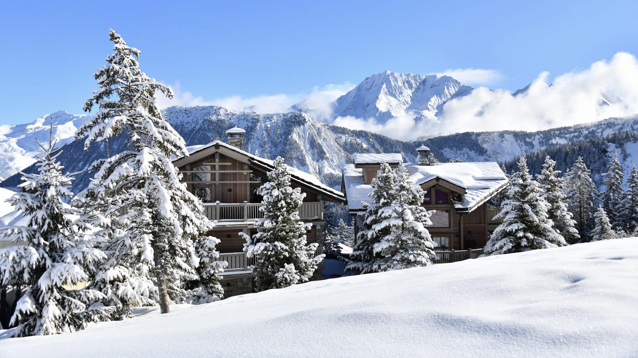 Courchevel Ski Resort View By Winter