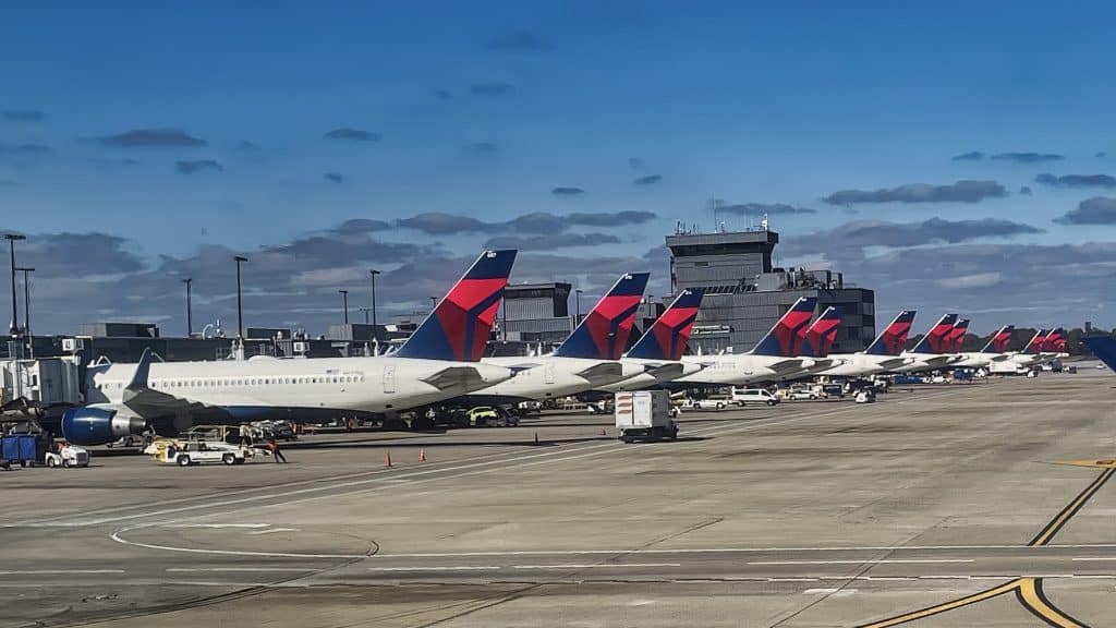 Delta Airlines Planes At Gate Of Atlanta Airport