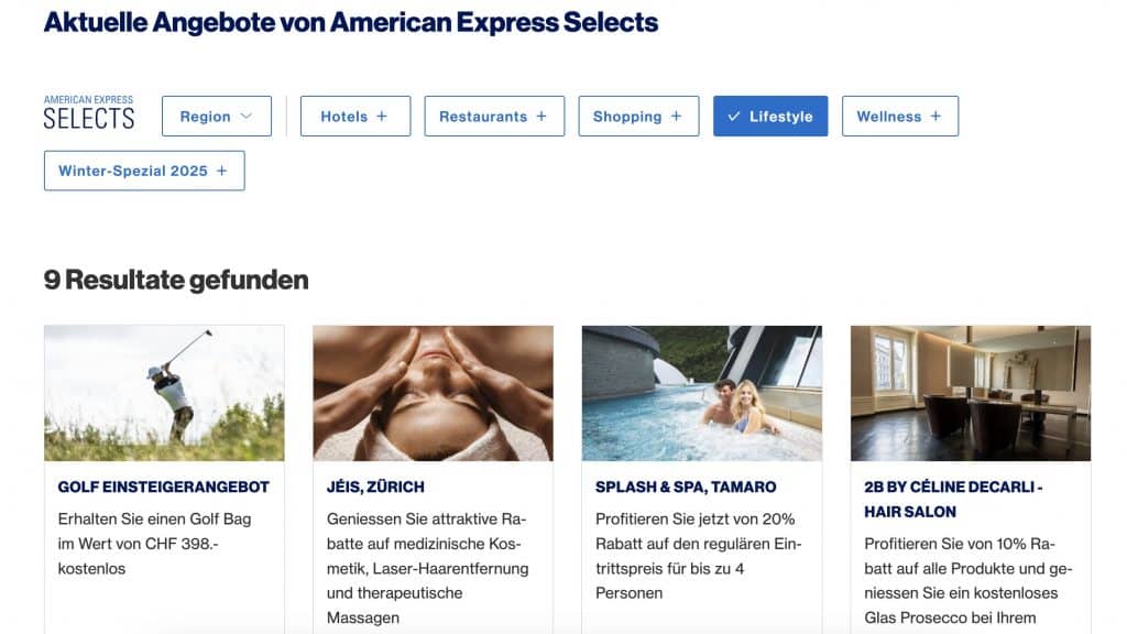 Amex Selects Auswahl Vorteil