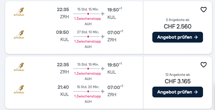 Etihad Zuerich Beispiel Flugdeal