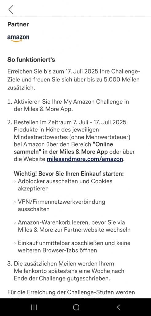 Miles More My Amazon Challenge Juli 2