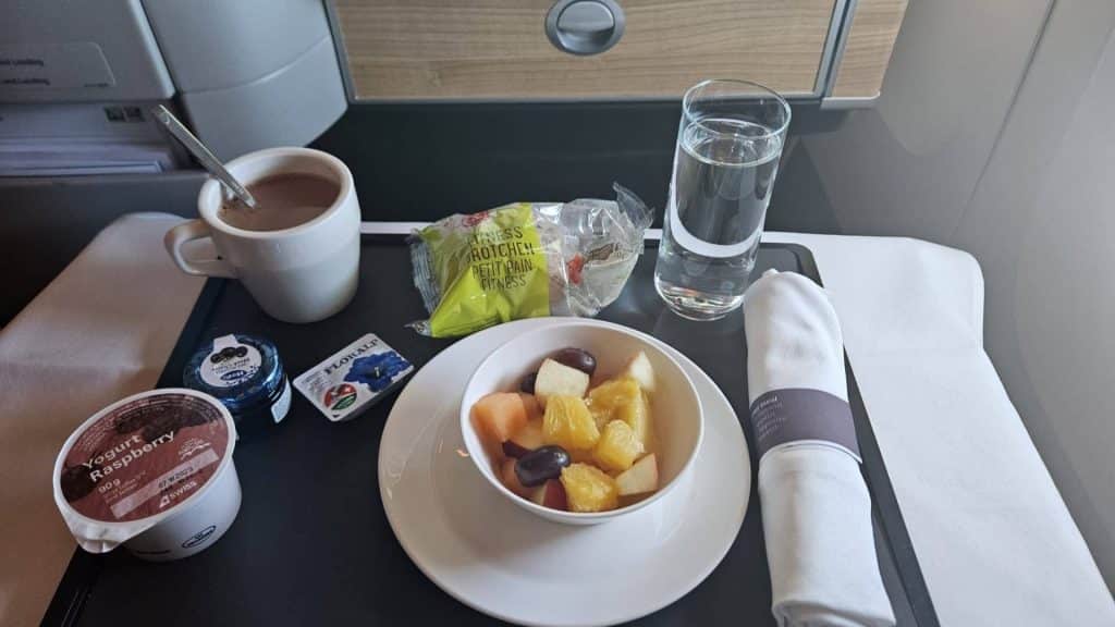 Swiss Boeing 777 300 Business Class Breakfast