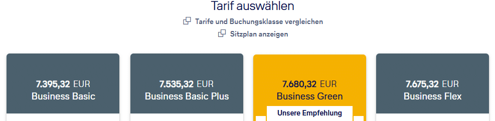 Tarifunterschiede Beispiel LH