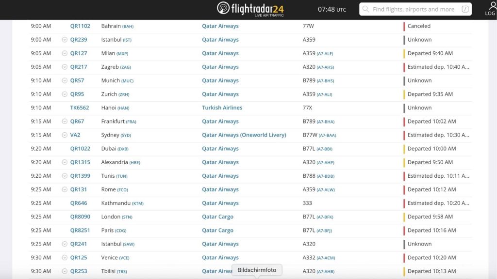 Doha Flightradar