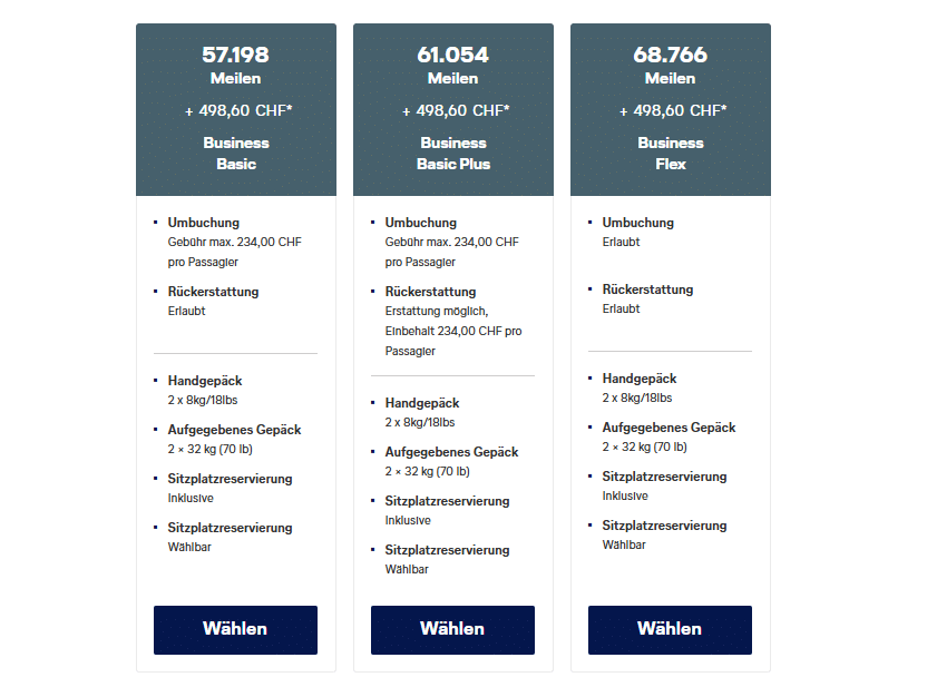 Konditionen Business Interkonti Miles More