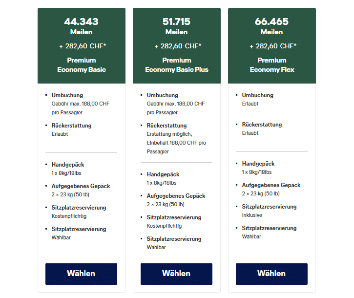 Konditionen PremEco Interkonti MIles More