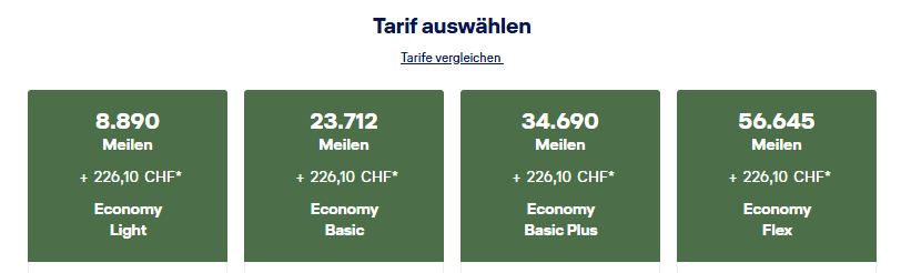 Tarifklassen Interkonti LH Flexibel Eco