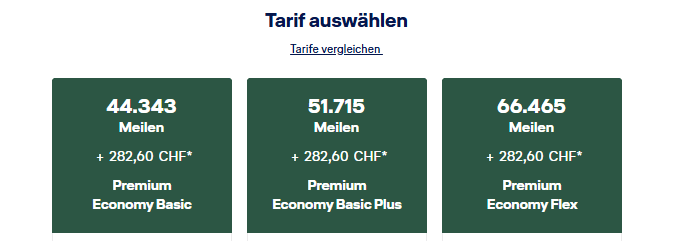Tarifklassen Interkonti LH Flexibel PremEco