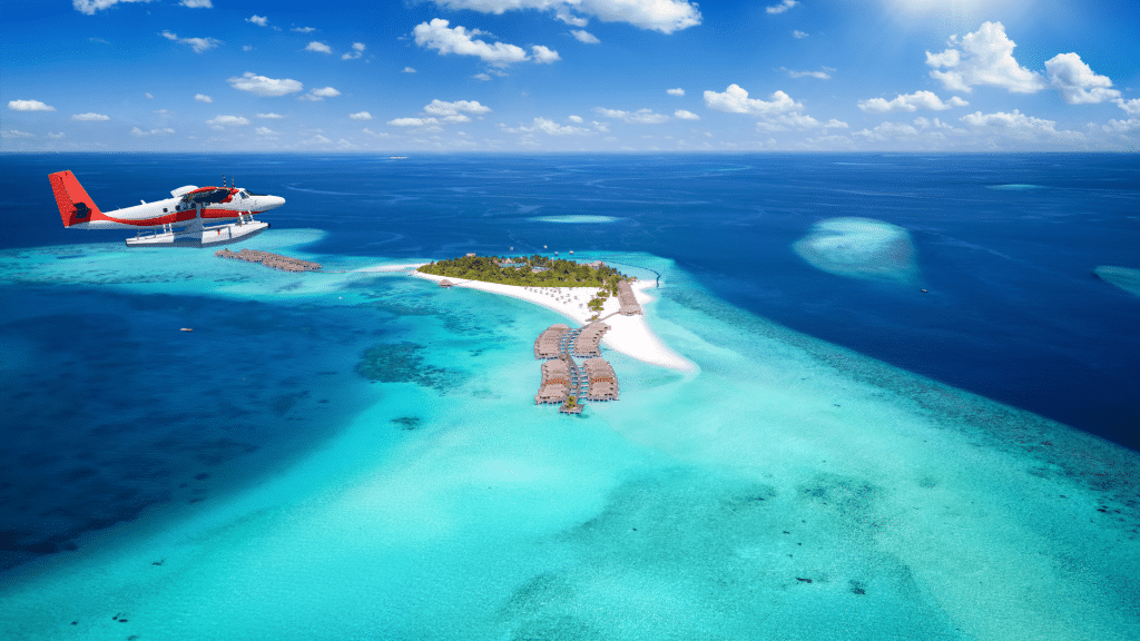 Malediven Insel Anreise Wasserflugzeug