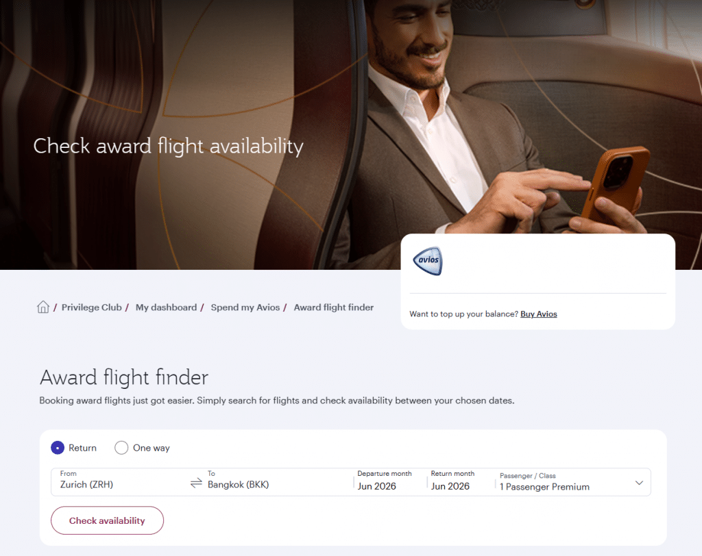 Qatar Award Flight Finder Search CH