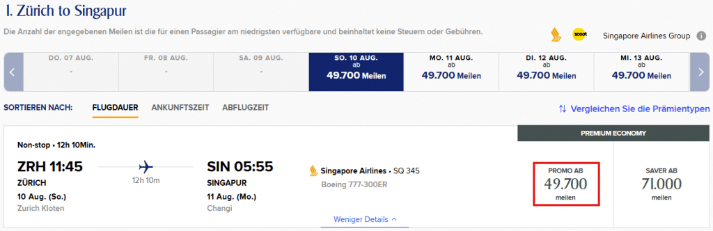 Spontaneous Escapes Juli 2025 ZRH SIN PremEco 1