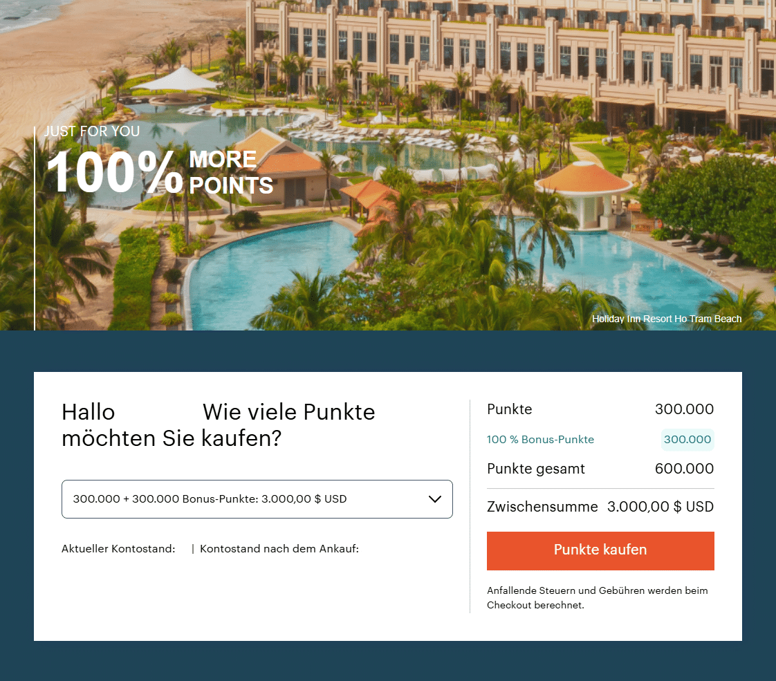 IHG Punkte Sale August 2025