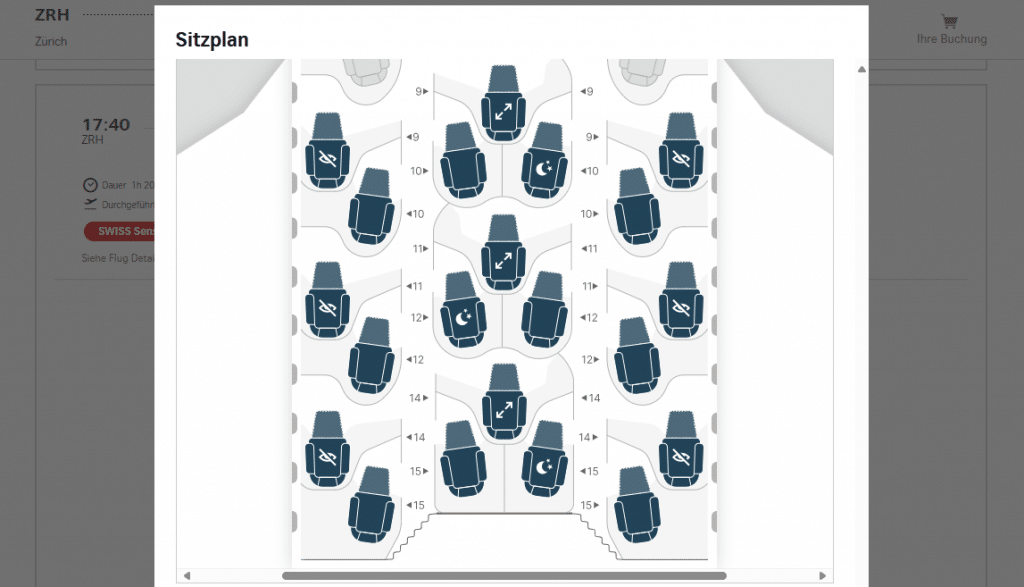 SWISS A350 900 Kurzstrecke ZRH PRG Seat Map