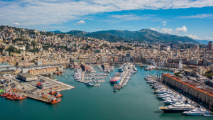 Genua Stadt Hafen, Italien